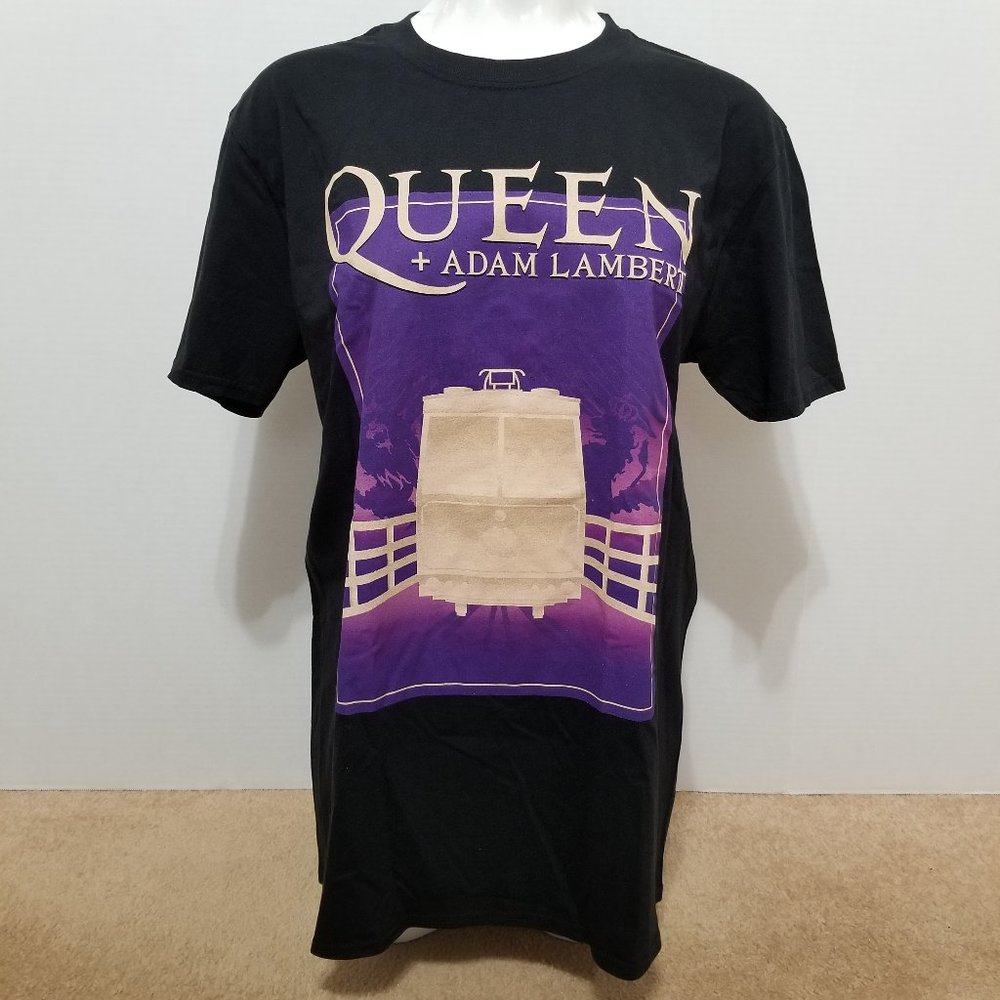 Queen + Adam Lambert shirt Large Rhapsody Tour Wellington New Zealand band merch